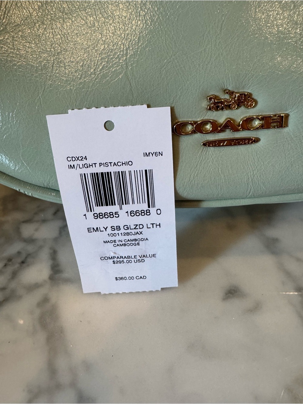 Coach Emily Shoulder Bag - Light Pistachio NWT Style CDX24 - Picture 10 of 12